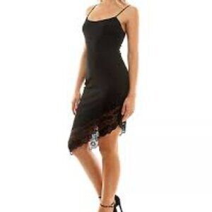 Next/Up | Romantic Black Asymmetrical Slip Dress for Cocktail Nights